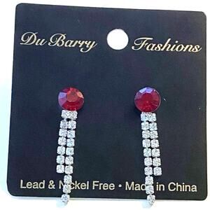DuBarry Pierced Earrings Dangle Glass Stones Contemporary Fairy Romantic Glam
